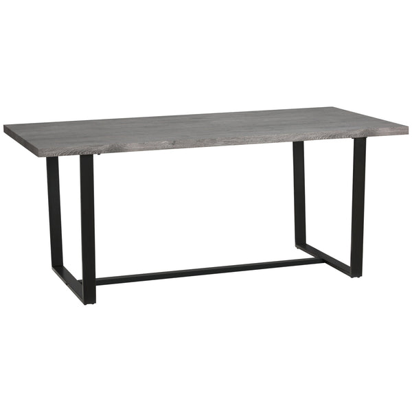 Tavolo Rettangolare 180x90x75 cm Max 8 Persone in MDF e Acciaio Grigio e Nero prezzo