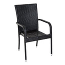 Set Tavolo e 4 Sedie da giardino in Rattan Sintetico Marrone 