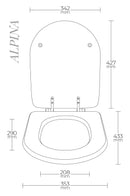 Copriwater Universale 35,3x2,9x43,3 cm in MDF Cerniere in Metallo Cromato Alpina Bianco Lucido