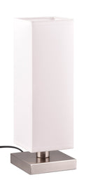 Lampada da Tavolo da Interno Attacco E14 in Metallo Nichel Satinato 