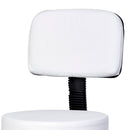 Sgabello per Parrucchieri con Schienale in Similpelle  Bianco