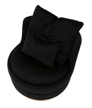 Poltrona Paris Space Nero/Oro Ø84x72 cm in Legno e Spugna Nero e Oro