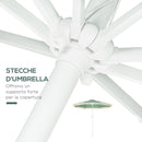 Ombrellone da Giardino 260x240 cm a Manovella Inclinabile con Frange in Poliestere e Metallo Verde 