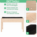 Orto Urbano Pensile in Legno con Fodera in Tessuto 122.5x56.5x76 cm 