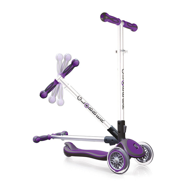 Teleskopischer und faltbarer 3-Rad-Roller Max 50 kg Globber Elite Lila sconto