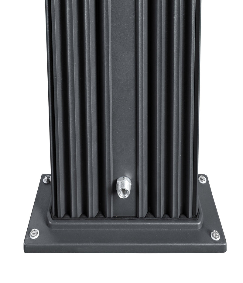 Doccia Solare Ibrida da Giardino 40L Miscelatore e Doccetta Lavapiedi Antracite/Inox