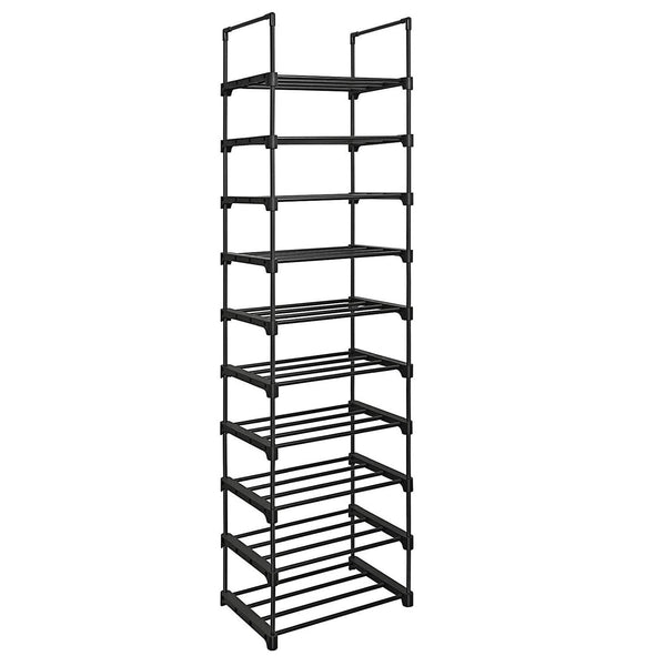 online Schuhregal 10 modulare Regale 45 x 30 x 174 cm aus schwarzem Metall