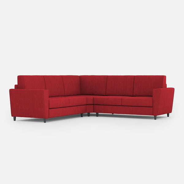 prezzo Divano Angolare 5 Posti 248x248x85 cm Yasel in Tessuto Rosso
