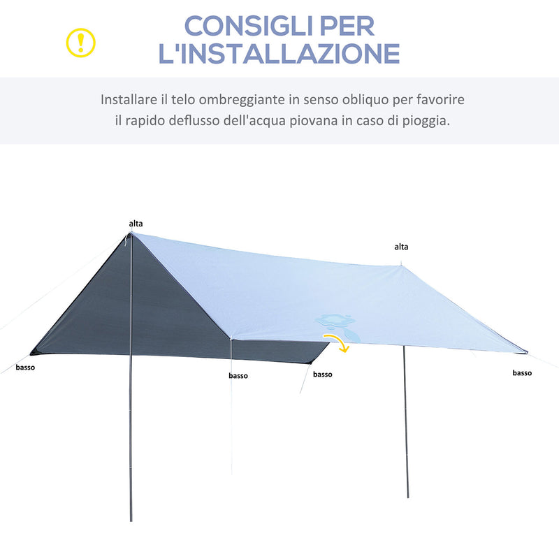Tenda da Sole Portatile 3x3 m Impermeabile Bianco   