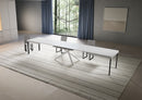  Tavolo Allungabile 180-440x90x74 cm Niket Bianco Frassino Gambe Bianche