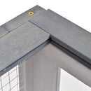 Casa per Tartarughe di Terra 91x60,5x32 cm con Pannello Apribile e 2 Spazi Separati in Legno di Abete Grigio      