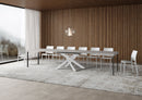 Tavolo Allungabile 130/390x90 cm Volantis Cashmere Gambe Bianche      