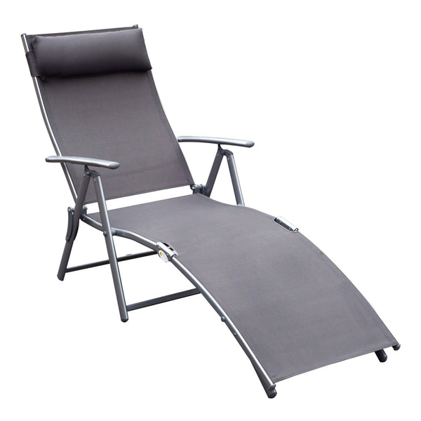 Klappbare Relax-Sonnenliege, grauer Metallrahmen, 137 x 63,5 x 100,5 cm online