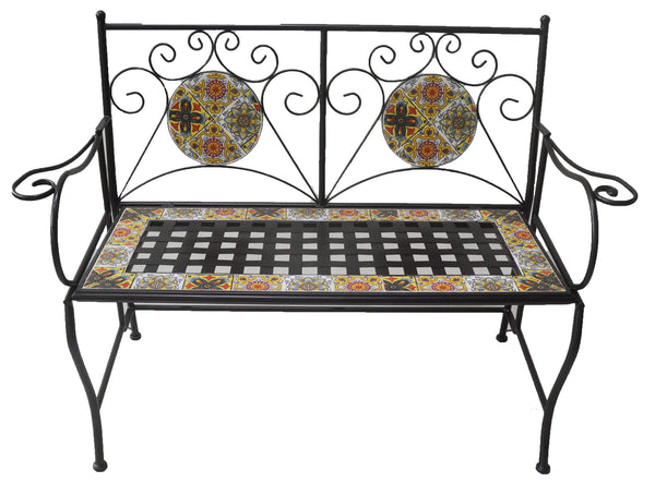 online Soriani Ravello Gartenbank aus Eisen mit Mosaik