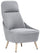 Gepolsterter Sessel aus Stoff mit Stahlbeinen Tosini Memphis Hellgrau