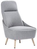 Poltrona Imbottita in Tessuto con Gambe in Acciaio Tosini Memphis Grigio Chiaro