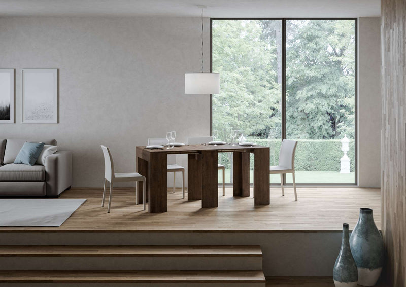 Consolle Allungabile 78-299x47x80 cm in Nobilitato Marrone