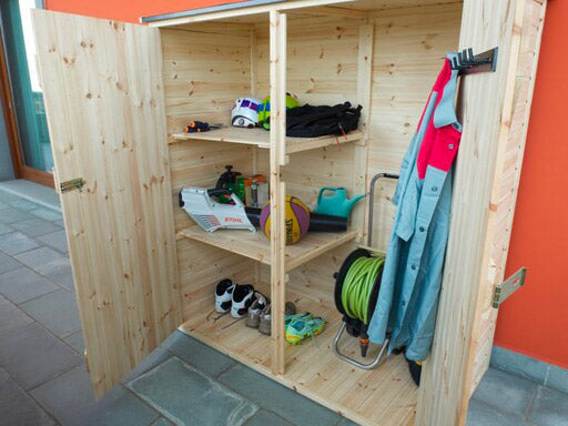 Casetta Box da Giardino per Attrezzi 150x70 cm in Legno Armadio Space