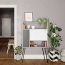 Mobile 1 Anta 3 Ripiani 85,5x29,5x135 cm in MDF Tatti Bianco e Antracite