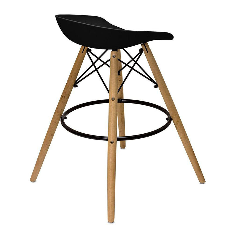 Set 2 Sgabelli da Cucina 43x42x77 cm Gambe in Legno Alfred Neri