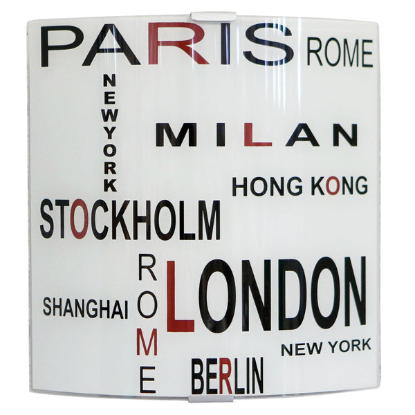 sconto Applikation 1xE27 Silberrahmen Glasplatte Kapitelle E-Energy Kapitelle