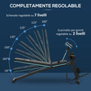Panca Multifunzione Pieghevole con Schienale Regolabile a 7 Livelli e Leg Extension in Acciaio e ABS Blu      
