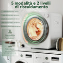 Mini Asciugatrice Portatile 2,5kg 5 Programmi 800/400W Carica Frontale Impilabile/Parete/Autoportante Bianco      