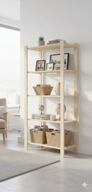 Scaffale 5 ripiani a doghe 75x40x170 cm in Legno di Pino Naturale