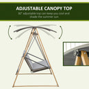 Dondolo 3 Posti da Giardino 224x133x173 cm in Acciaio Grigio