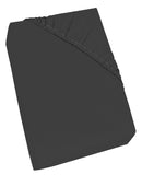 Lenzuolo Sotto con Angoli ed Elastico Tinta Unita Grigio Scuro Varie Misure