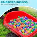 Quad Elettrico per Bambini 6V con Rimorchio Pedale Marce Avanti e Indietro Rosso      