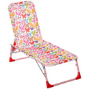Lettino Prendisole Pieghevole per Bambini 118x40x24 cm in Metallo e Poliestere Rosa
