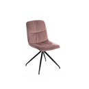 Set 2 Sedie 43x38xH86,5 cm in Microfibra Effetto Velluto Alba Rosa antico