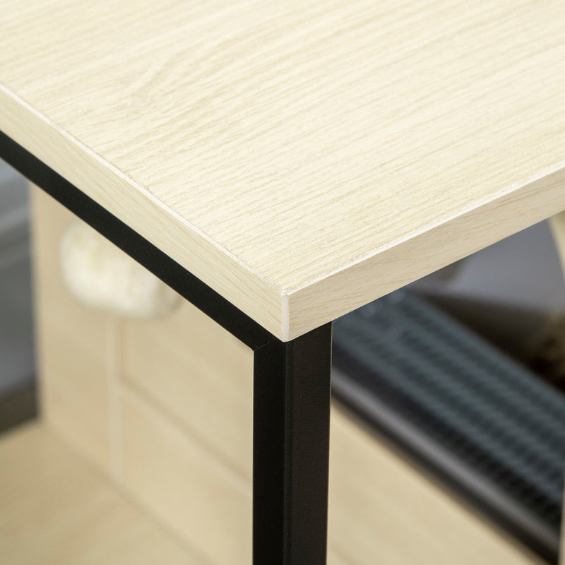 Lettiera per Gatti a Mobile 80x48x55 cm in Legno e Acciaio Quercia