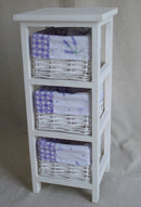 Cassettiera in Legno 3 Cassetti 25x25H59cm Lavanda