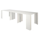 Consolle Tavolo Allungabile in Melamina 42/302x95x76cm TFT  Moon Bianco Cenere