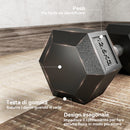 Set di Manubri Palestra da 2x12,5 kg Esagonale Pesi per Palestra con Impugnatura Zigrinata Antiscivolo Nero      