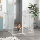 Cancelletto di Sicurezza per Animali Domestici 123x102x100 cm in Acciaio e Plastica Bianco