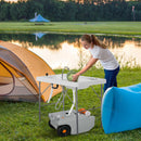 Serbatoio per Acqua da Campeggio 22L Indicatore con Livello di Liquido con Ruote Grigio  