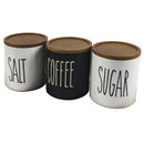 Set 3 Barattoli Sale Zucchero e Caffè Ø8,5x9 cm 300 ml in Gres VdE Tivoli 1996 Urban Kit