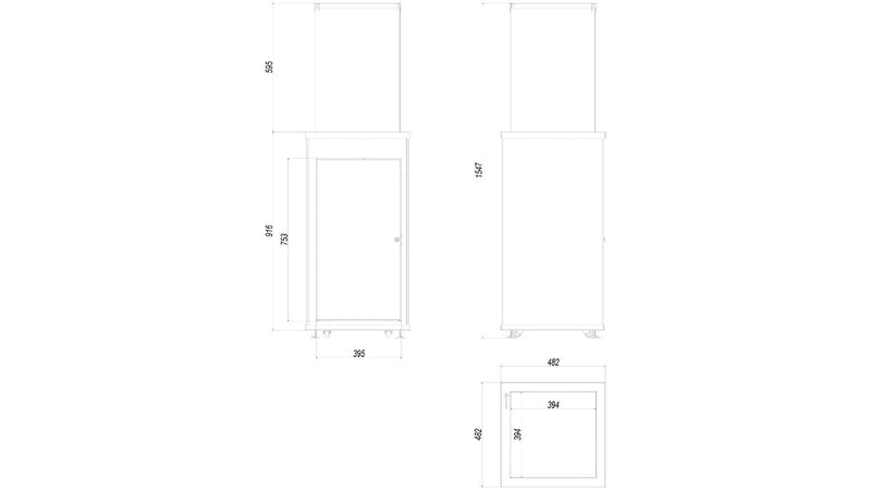 Stufa a Gas da Esterno 154,70x48,2x48,2cm Flig Gastonia Bianco Lucido con Telecomando e Vetri