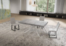  Tavolo Allungabile 160-420x90x74 cm Niket Cemento Gambe Bianche