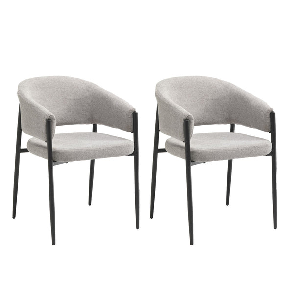 Set 2 Sedie Maya 59,5x54x78,5 cm in Tessuto Easy-Clean Grigio Chiaro sconto