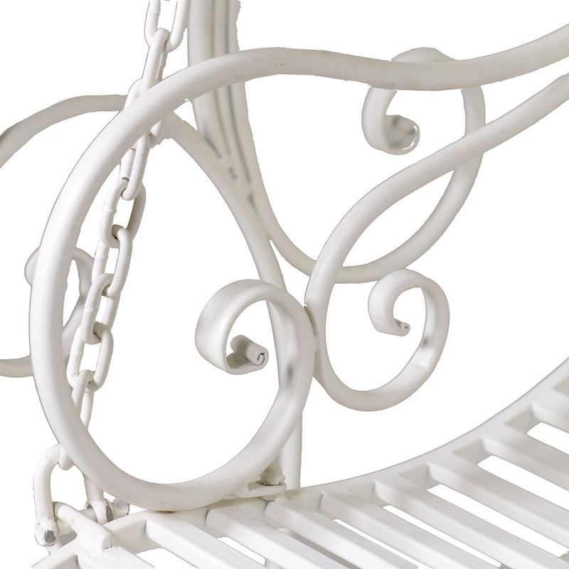 Dondolo da Giardino in Metallo 146x95x207cm Viareggio Bianco
