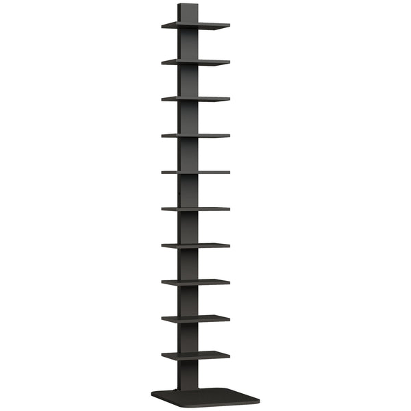 online Libreria Moderna 34,5x41,5x163.5 cm a 11 Ripiani Salvaspazio Stile Industriale Rivestimento in Melamina Nero