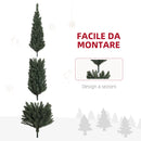 Albero di Natale Artificiale 225 cm 538 Rami Slim Salvaspazio Verde