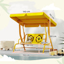 Dondolo per Bambini da Giardino a 2 Posti 112x75x120 cm con Cinture di Sicurezza Giallo   