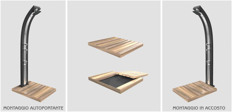 Piatto Doccia da Esterno 100x80 cm in Legno di Okumè Arkema Naturale