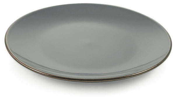 sconto Set 6 Speiseteller aus Steinzeug Ø26,5x2,5 cm Villa d'Este Home Tivoli Royal Passion Dunkelgrau