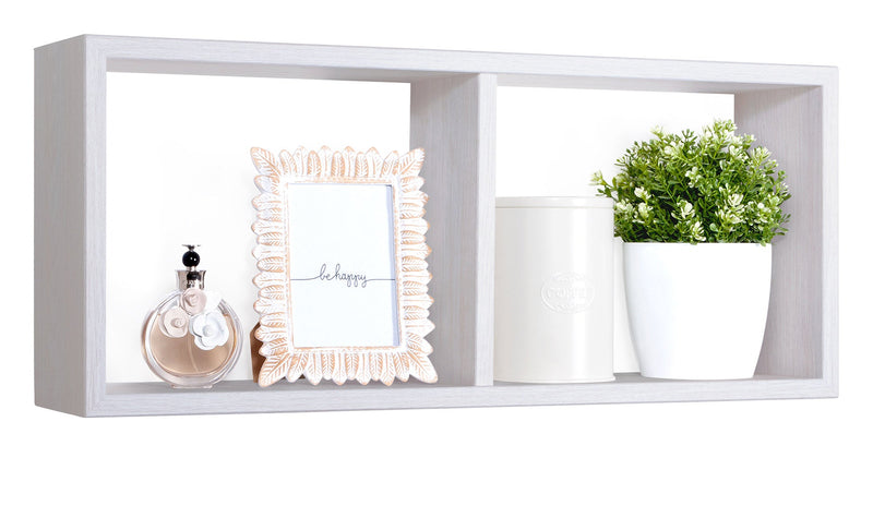 Mensola Rettangolare 2 Scomparti da Parete 70x30x15,5 cm in Fibra di Legno Morgana Rovere Imperiale